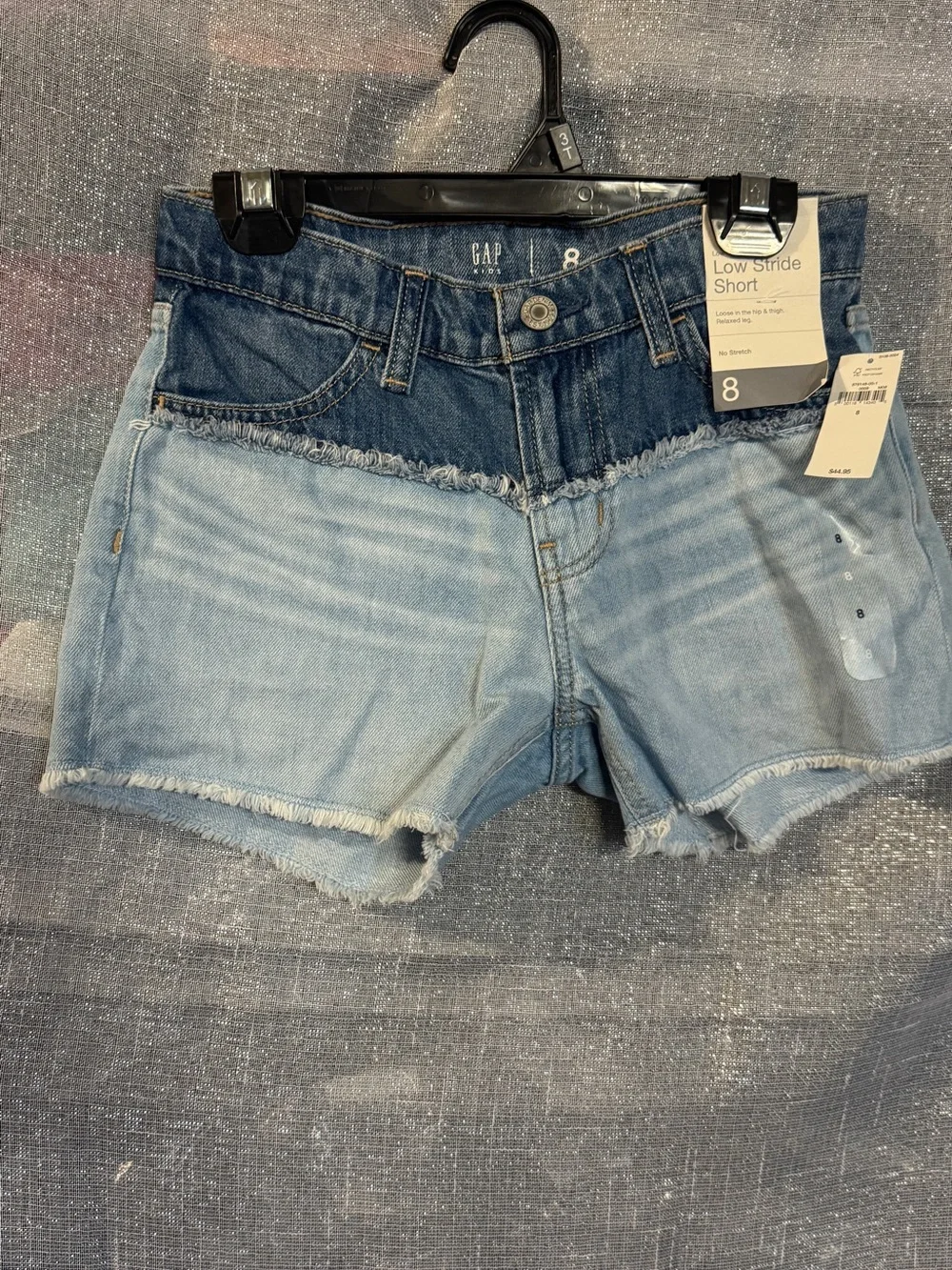 GAP Two-Tone Light and Dark Blue Denim Low-Rise Shorts